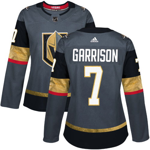 Adidas Vegas Golden Knights 7 Jason Garrison Grey Home Authentic Women Stitched NHL Jersey